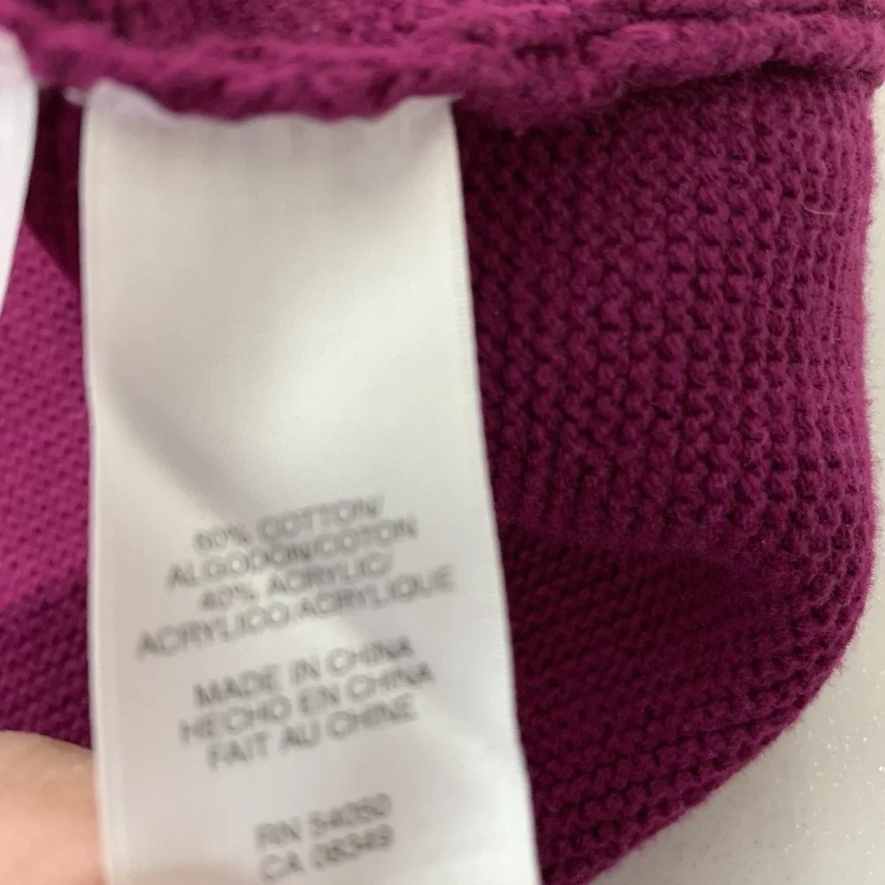 Jones NY Waffle Knit Button Up Sweater Blazer Purple Woman XL‎ Business Casual
